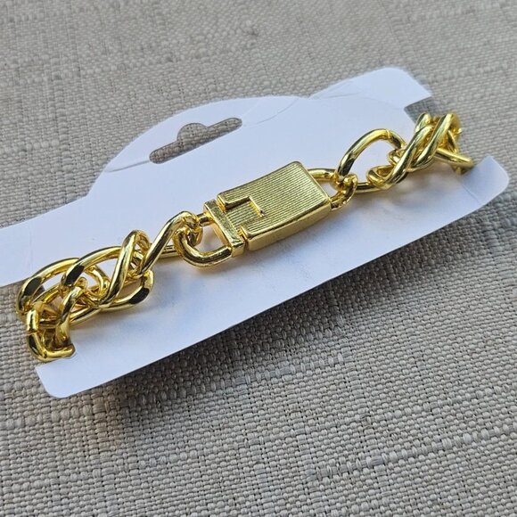 Fashion Wristband Bracelet Unisex Fashion Jewelry Yellow Gold Tone Bracelet New - Picture 5 of 12